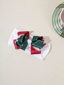 1pc Christmas Ribbon Bow Elastic Nylon Polka Dot Baby Headband Hair Accessories Set - Multicolor - View 13