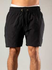 Kit 3 Shorts em Linho Masculino Premium Mauricinho  Social Casual Moda Praia verão Brim Super Fresquinho Preto e Bege