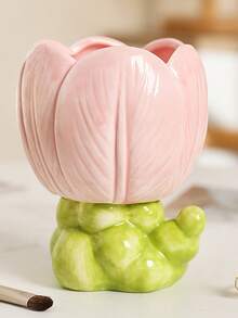 1 件化妆刷架，可爱化妆刷收纳杯，创意桌面收纳盒 - 小花 - 查看 8