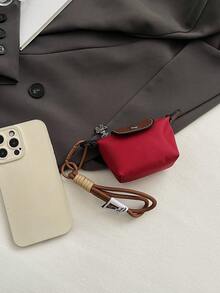 Neue Damen PU-Leder Platin Mini Anhänger Tasche, modische vielseitige Schlüsselanhänger Anhänger Tasche Mini Beutel Anhänger Anhänger Kette Mini Handtasche Schlüsselanhänger Beutel Anhänger Anhänger Geschenke für Damen Handyzubehör