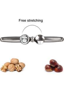 1pc Nut Cracker Sheller Walnut Pliers,Multifunctional Chestnut Opener Nut Walnut,Kitchen Utensils Dried Fruit Opener,Chestnut Clip Sheller,Cross Shaped Chestnut Artifact,Stainless Steel Chestnut Clip Metal Nut Cracker