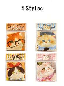 2 szt./zestaw notesów z rysunkowym kotem, urocze, estetyczne ilustracje, samoprzylepne karteczki dla uczniów, odpowiednie na powrót do szkoły, ukończenie szkoły, Boże Narodzenie, urodziny, Dzień Dziecka, prezenty dla dziewcząt, studentów, artykuły papiernicze, notatnik, pamiętnik, upominki na przyjęcia, organizacja biurka