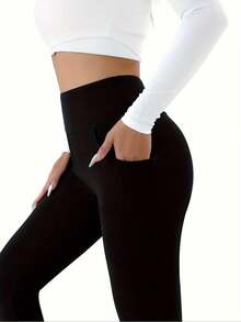 4 Pieces Women's High Waist Fleece-Lined Warm Leggings - Slim Fit Stretchy Winter Pants With Pockets, Multiple Colors Available (Black, Navy Blue, Red, Dark Gray) |   Machine Washable, Suitable For Everyday And Formal Wear |   Warm Tights For Cold Weather |   Warm Fleece-Lined Leggings With Pockets, Solid Color Design, Medium Elasticity Fabric, Suitable For Autumn And Winter, Women's Plus-Size Winter Pants, Women's Fleece-Lined Leggings, Women's Winter Tight Pants, Women's Snow Pants - Màu sắc hỗn hợp - Xem 3