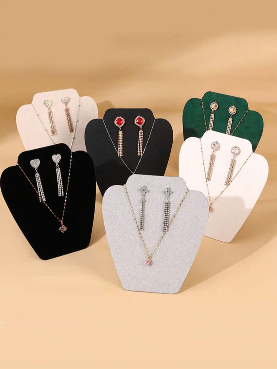 1pc Foldable Necklace & Bracelet Display Stand, Jewelry Organizer Holder For Necklaces, Bracelets, Earrings, Rings - Multicolor - View 1