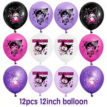 6/24pcs Sanrio Kuromi Party Balloons, Kuromi Cartoon Party Decorations, Theme Party Supplies, Birthday Party Balloons, Holiday Gifts