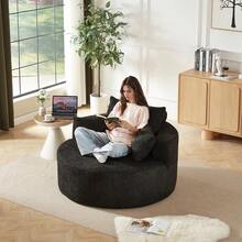 Chenille-Schaumstoff-Einzelsessel, keine Montage erforderlich, flauschiger moderner Schlafsessel für Wohnzimmer, Schlafzimmer, Lounge und Vorführraum