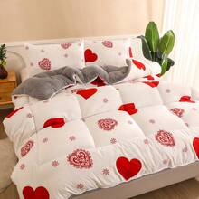 1pc Printed Thick Blanket, Reversible, Soft And Comfortable - Love White - View 13