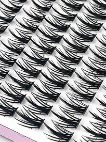 1 Box/160 Bunches Mink Eyelashes Natural 3D Russian Individual Eyelash Extension 10-13mm DIY MS Eyelash Cluster Makeup Tool Lashes Eyelash Clusters, Individual Eyelashes, Lashes, Fake Lashes - Black - View 4