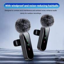 Wireless Lavalier Microphone Compatible With Iphone/Android/Laptop, Upgraded Mini Microphone With Noise Reduction, Ideal For Video Recording, Podcasts And Vlogging (4 Mics) - Black - View 8