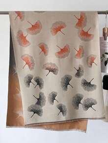 1 Stück eleganter Klee-Muster Jacquard Schal, warm und modisch für Frauen, geeignet für klimatisierte Räume, Herbst/Winter