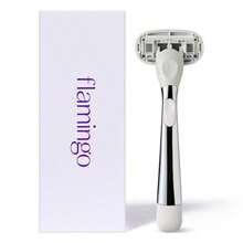 Flamingo Razors For Women 1 Razor Polished Chrome Handle And 1 Razor Blade Refill - 如圖 - 查看 2