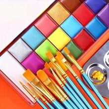 JIHUIPAI 20 Colors Face Paint Palette, Body Art Makeup For Stage, Halloween & Christmas Costume - Multicolor - View 4