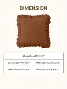 1 件浪漫法式荷叶边绗缝信封式枕套（不含枕芯），精致浪漫的装饰枕套，适用于卧室/宿舍/沙发/躺椅，可作为礼物送给爱人或朋友。可机洗。通过 Oeko-Tex 认证。摩卡棕色 - 摩卡棕 - 查看 3