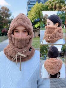 1件装冬季耳颈保暖帽，女士保暖内衬帽，滑雪面罩，涤纶针织全头颈保暖帽，男女通用，轻便，女士帽子组合，女士针织帽，女士冬季帽子情人节礼物 - 彩色 - 查看 6