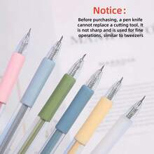 1pc Art Utility Knife PenPush Style Art Knife Set For Sticker Album, Cutting Tool, Utility Knife, Lettering Knife, Student Diy Arts And Crafts Supplies(Notice: Pen Knife Can Not Replace A Knife, Belongs To The Stationery Supplies,Not Sharp),Back To School,School Supplies