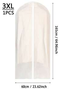 5pcs/Set Extra Large 60*140cm Travel Home Garment Storage Bags, 5 Pcs Extra Long Coat/Suit Dust Covers Foldable Semi-Transparent Clothing Organization Storage Bags, Suitable For Autumn/Winter Wardrobe - Clear - View 18