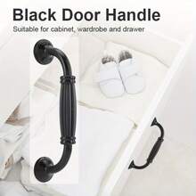 4pcs Antique Metal Cabinet Handles, Black Solid Cupboard Pulls, Kitchen Drawer Knobs For Furniture Hardware Application - Multicolor - View 6