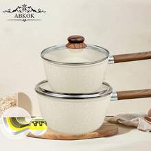 ABKOK 1pc Aluminum Non-Stick Cookware Set With Lid, Multi-Functional Soup Pot, Large Capacity Design, Non-Stick & Scratch-Resistant, Suitable For All Stove Types, Ideal Choice For Healthy Cooking