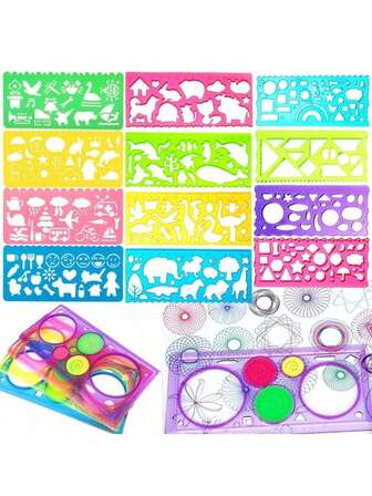 Geometric Spirograph Drawing Template Set, Drawing Template Ruler, Art And Craft, Creative Toy, Gift For Boys And Girls