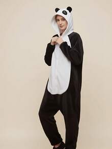 Mameluco de Panda para Adulto - Blanco y Negro - Ver 2