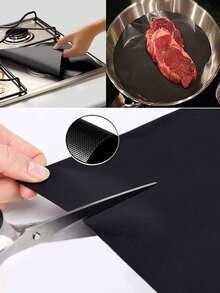 1/2/4pcs Non-Stick Oven Liners – Reusable Mats For Electric & Gas Ovens – Heat Resistant, Microwave Mat, Oven Liner Mat - High Temperature Resistant, Thick 0.1mm Black Non-Stick Easy Clean Liners, Easy To Clean, Suitable For The Bottom Of Electric Or Gas Ovens, Used As An Oven Liner For The Bottom Of Ovens, Washable Non Stick Oven Protection Pad, Baking Pad - Multicolor - View 6