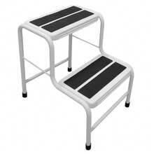 Escada Escadinha Banqueta Aço 2 Degraus KlicMix - Branco - Visão 1