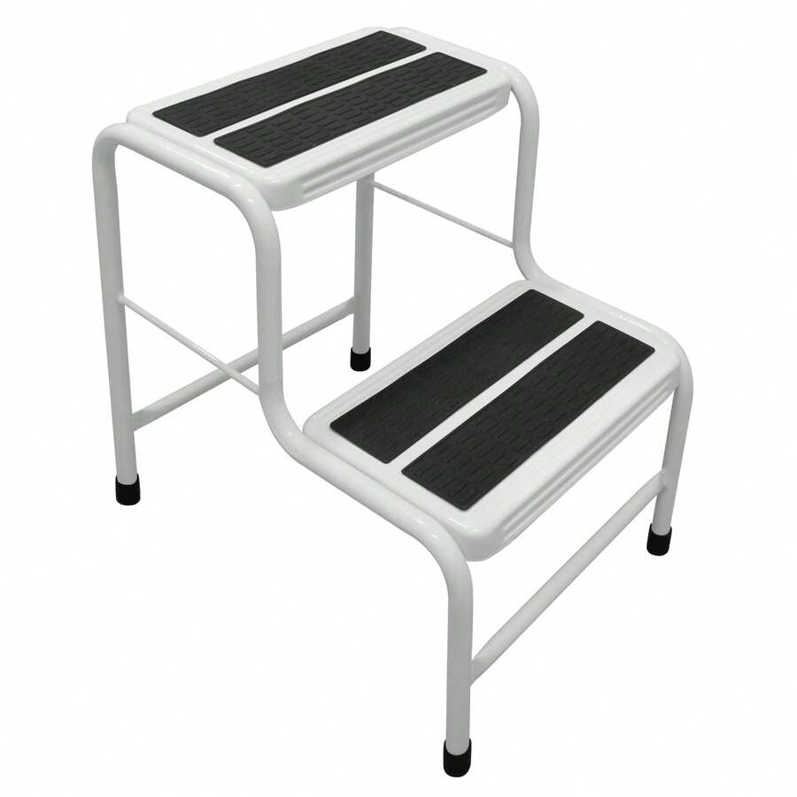 Escada Escadinha Banqueta Aço 2 Degraus KlicMix - Branco - Visão 1