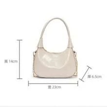 Nuevo Bolso Bandolera Con Cadena Versátil Bolso Media Luna - Negro - Ver 9