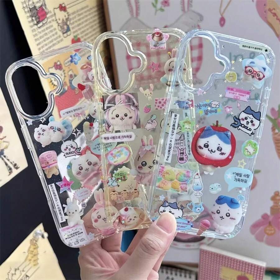 Y2K Style Japan Korea Anime Cute Strawberry Shining Phone Case For 11 12 13 14 15 16 Pro Max 17 Plus Air Compatible - B - Xem 1