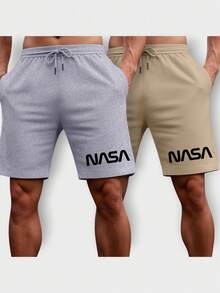 Kit 2 Men's Bermuda Shorts Gym Sweatshirt With Pocket Comfortable Summer Sports Street Comfortable P M G GG G1 G2 G3 Fast Delivery - 灰色-米色 - 查看 1
