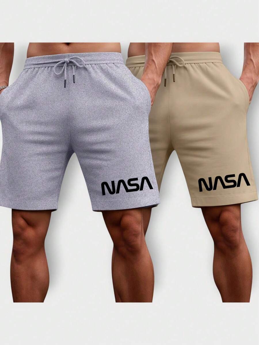 Kit 2 Men's Bermuda Shorts Gym Sweatshirt With Pocket Comfortable Summer Sports Street Comfortable P M G GG G1 G2 G3 Fast Delivery - 灰色-米色 - 查看 1