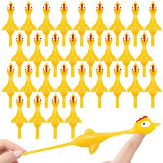 50 件手指弹鸡玩具，弹动粘墙玩具，手指弹鸡，口袋游戏，可粘在墙上的创意玩具，适合放松和派对，适合成人和儿童，节日小礼物，派对礼物
