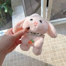 可爱卡通3D兔子毛绒耳机保护套，兼容 1/2、Pro 3、Pro 2、4 - 粉色 - 查看 1