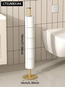 1 pièce Support de papier toilette autoportant avec base lestée et montage auto-adhésif - Distributeur de serviettes en papier moderne pour la cuisine ou la salle de bain - Gain de place, facile à installer, durable et stable pour les sols carrelés - Convient pour la maison, l'hôtel, le rangement de papier toilette - Multicolore - Voir 13