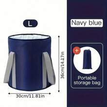 1个可折叠足浴盆，便携式旅行足浴盆，露营洗脚袋，家用足浴盆，旅行保温足浴袋，足浴桶