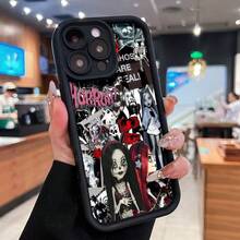 ¿Qué diseño de muñecas de terror? ¿Qué funda de teléfono? Compatible con fundas de teléfono   17  16 Pro Max  15 Pro Max  13 y  12 Hecho de material de TPU que brinda protección contra golpes y caídas Regalo perfecto para amigos y familiares de Halloween - Negro - Ver 1