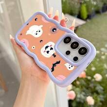 Halloween Cute Cartoon Pumpkin Ghost Phone Case Lightweight Shockproof Anti Yellowing Cover for  17 17 Pro 17 Air 17 Pro Max 16 Pro Max 16e 15 Plus 14 13 12 11 XS XR X - Mauve - Übersicht 7
