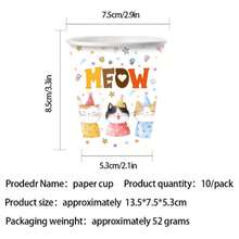 20/10 piezas Juego de vajilla con temática de gato, incluye platos, vasos, servilletas, decoraciones de cumpleaños con temática de gato. Platos de 7 pulgadas, platos de 9 pulgadas, vasos de papel de 9 onzas, servilletas. Decoración de mesa para fiesta de cumpleaños con temática de gato, fiesta de cumpleaños, fiesta temática - Multicolor - Ver 10