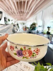 3个便携式午餐盒，适用于新鲜蔬果、冷冻食品、洗碗机适用午餐碗，带盖；时尚搪瓷碗，适用于汤、沙拉等。