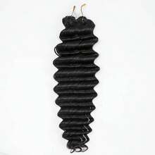 EAYON HAIR Deep Wave Crochet Human Hair Extensions Knotless Pre-Seperated Feather Human Crochet Hair Natural Color 14-22 Inch 50 Strands - Natural Black - View 7