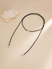 1件波西米亚几何不对称仿珍珠水晶时尚女士长项链，优雅复古日常节日派对百搭珠宝礼物（多种佩戴方式） - 項鍊 - 查看 7