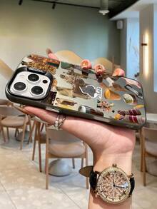 1 件创意复古图案手机壳，IMD 防震防滑保护套，适用于 16/11/13/15/15 Plus/15 Pro/15 Pro Max/12/14 Pro Max/11 Pro Max/12 Pro/12 Pro Max/13 Pro/13 Pro Max/14 Pro/14 Plus、Galaxy/Redmi/Oppo/Vivo/Infinix - 灰色 - 查看 5