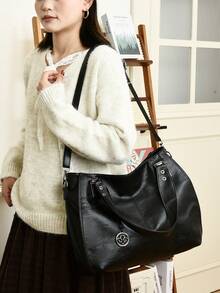 2025 New Fashion Middle Aged Women's Mom Bag Large Capacity Handheld Shoulder Bag Versatile Style Soft Leather Diagonal Straddle