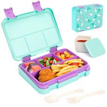 1pc Large Capacity Sealed Leak-Proof Bento Box With Lid, Cartoon Pattern Multicolor Lunch Box, Portable Microwave Heating Lunch Box, Fruit Box, Storage Box, Reusable, Detachable Compartment, Easy To Clean - Ideal For Office Lunch, Outdoor Travel And Back To School - Multicolor - View 18