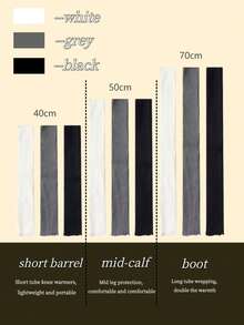 1/2 pares de calentadores de pierna de elefante, calentadores de pierna sueltos, calentadores de pierna tejidos, calentadores de pierna largos tejidos con costillas, cómodos calentadores de pierna altos, calentadores de pierna de estilo universitario para rodilla y pantorrilla, calentadores de pierna largos por encima de la rodilla para mujeres, adecuados para diversas prendas diarias, acogedores - Negro - Ver 3
