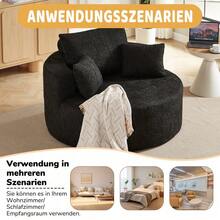 Chenille-Schaumstoff-Einzelsessel, keine Montage erforderlich, flauschiger moderner Schlafsessel für Wohnzimmer, Schlafzimmer, Lounge und Vorführraum