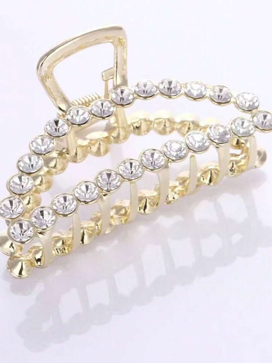 1 pieza Pinza de pelo asimétrica de lujo para mujer - Calidad premium, con incrustaciones de rhinestone, agarre firme (antideslizante), eleva instantáneamente tu apariencia, perfecta para ocasiones diarias/citas/oficina/fiestas/bodas Accesorios para el cabello Pinza de moda para vacaciones, verano, vacaciones, viajes, festivales, cumpleaños - Multicolor - Ver 1