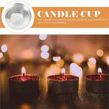 60/120个铝制烛台 - 抛光金属烛杯配圆形托盘，适用于圣诞节、烛台、家居装饰 - 耐用的桌面装饰品，适用于厨房、餐厅、节日庆典 - 彩色 - 查看 4