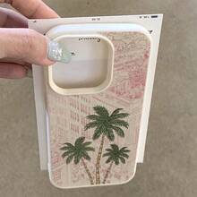 度假风时尚 TPU 1 件装 TPU 材质优雅复古建筑椰树图案手机壳，适用于 Smartphonig/Redone 17 Pro Max，春季礼物 - 白色 - 查看 3