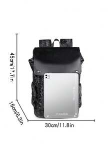 saroxi 男士休闲背包，轻便便携背包，适合旅行、露营、徒步旅行、学校、学生、青年，必备礼物 - 黑色 - 查看 6